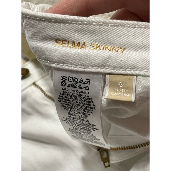 NWT Michael Kors Selma Skinny Jeans Womens Size 6 High Rise White Stretch - Picture 10 of 14